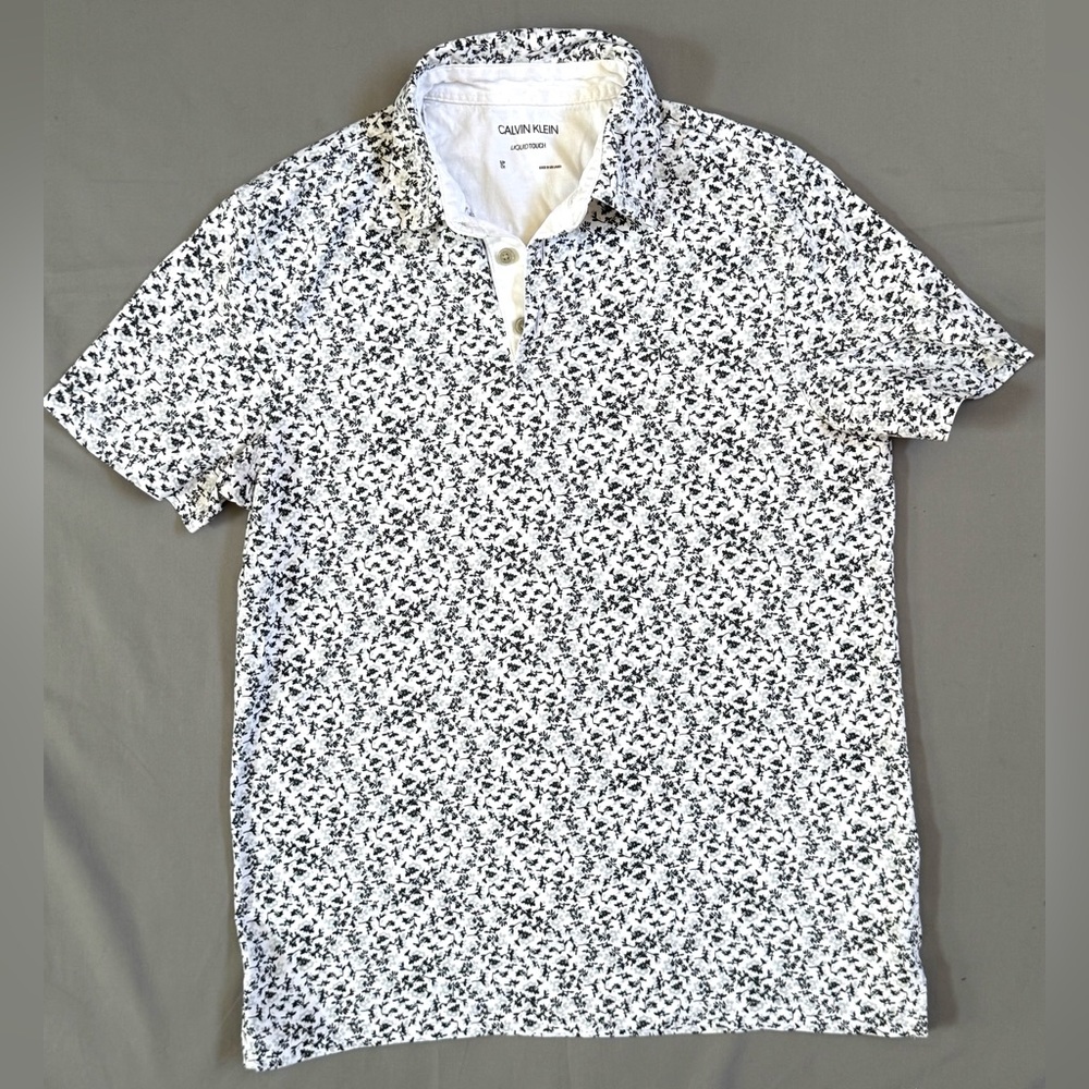 Calvin‎ Klein Black and White Floral Shirt